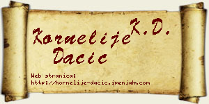 Kornelije Dačić vizit kartica